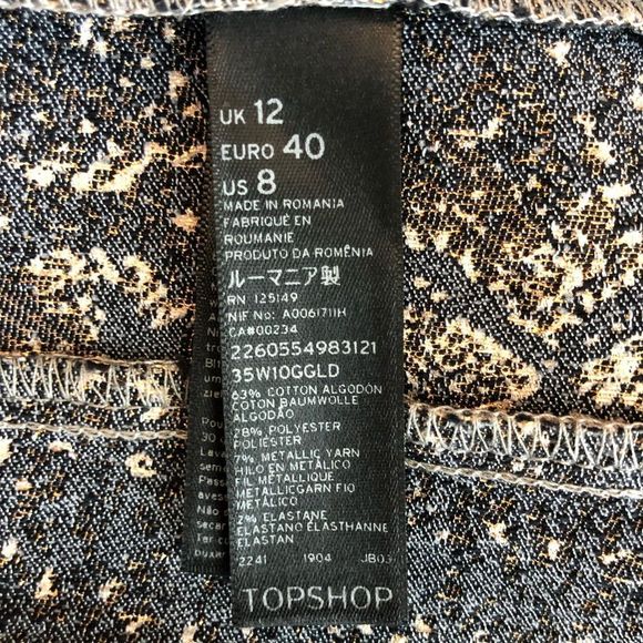 Topshop Tan Grey Snakeskin Print Mini Dress Metallic Gold Snake Minidress sz 8 - Picture 12 of 14